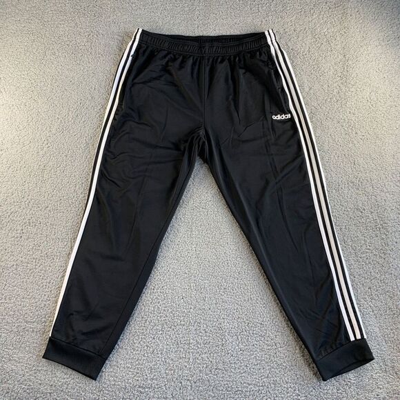 Adidas Pants Mens 2XL Black Primegreen Track Joggers Tapered Slim 3 Stripes Warm - Picture 1 of 16